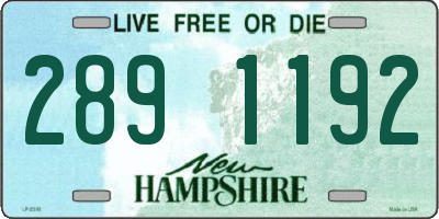 NH license plate 2891192
