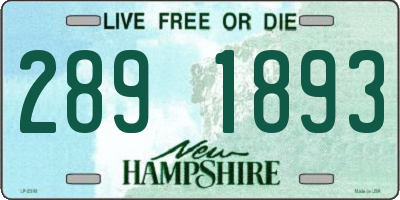 NH license plate 2891893