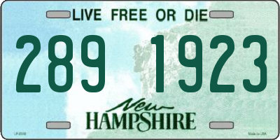 NH license plate 2891923