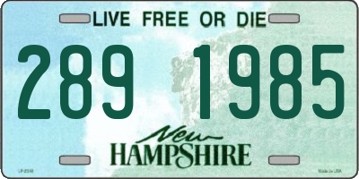 NH license plate 2891985