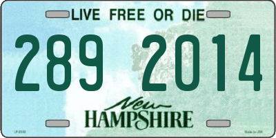 NH license plate 2892014