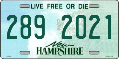 NH license plate 2892021