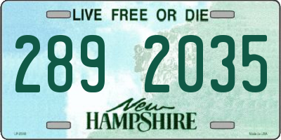 NH license plate 2892035