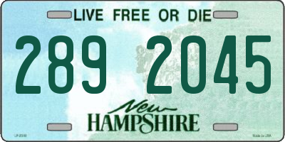 NH license plate 2892045