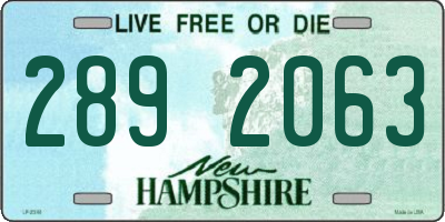 NH license plate 2892063