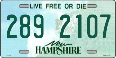 NH license plate 2892107