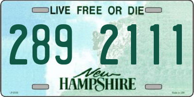 NH license plate 2892111