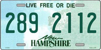 NH license plate 2892112