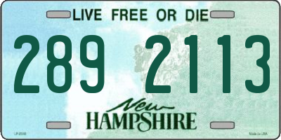 NH license plate 2892113