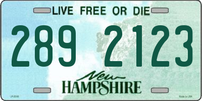 NH license plate 2892123