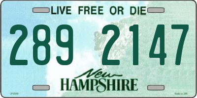 NH license plate 2892147