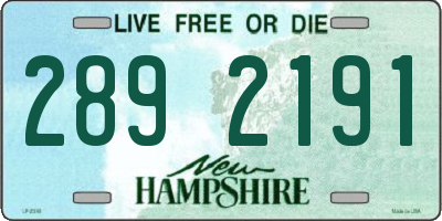 NH license plate 2892191