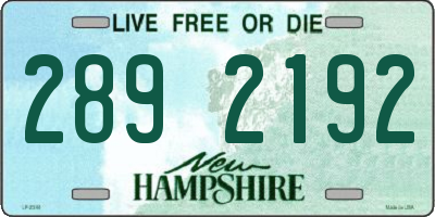 NH license plate 2892192