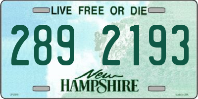 NH license plate 2892193