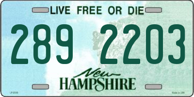 NH license plate 2892203