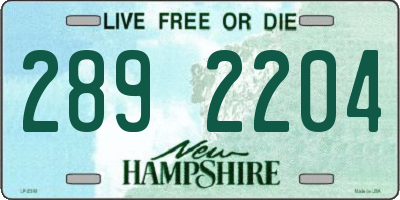 NH license plate 2892204