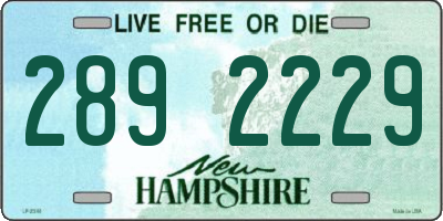 NH license plate 2892229