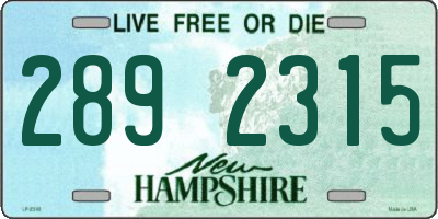 NH license plate 2892315