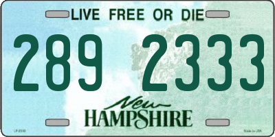 NH license plate 2892333