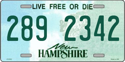 NH license plate 2892342