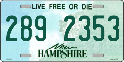 NH license plate 2892353
