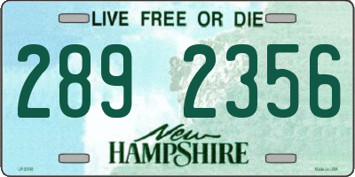 NH license plate 2892356