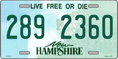 NH license plate 2892360