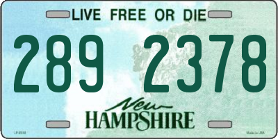 NH license plate 2892378
