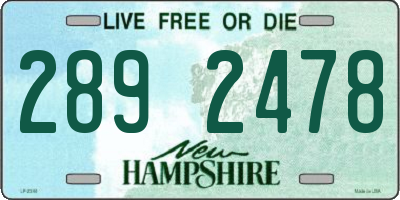 NH license plate 2892478