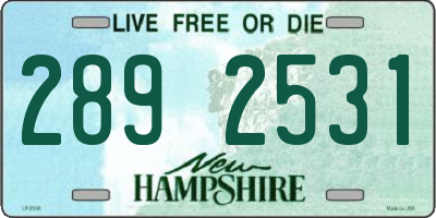 NH license plate 2892531