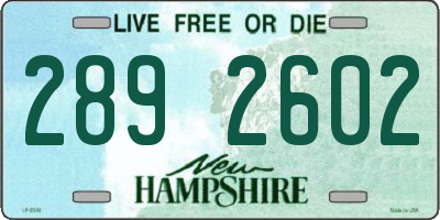 NH license plate 2892602