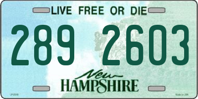 NH license plate 2892603