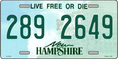 NH license plate 2892649