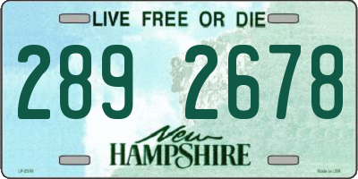 NH license plate 2892678