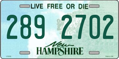 NH license plate 2892702