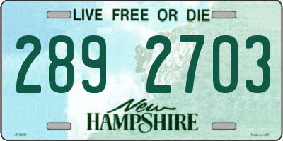 NH license plate 2892703