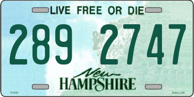 NH license plate 2892747