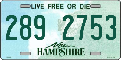 NH license plate 2892753