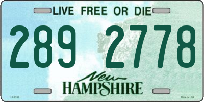 NH license plate 2892778