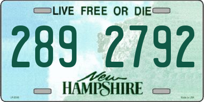 NH license plate 2892792