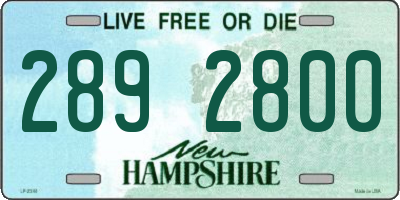 NH license plate 2892800