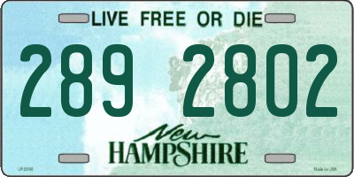 NH license plate 2892802