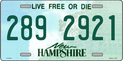 NH license plate 2892921