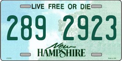 NH license plate 2892923