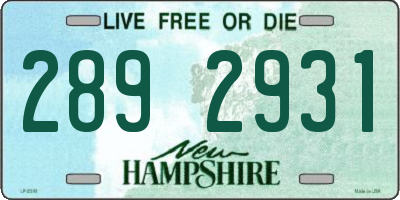 NH license plate 2892931