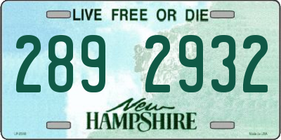 NH license plate 2892932