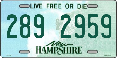 NH license plate 2892959