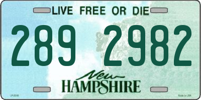 NH license plate 2892982