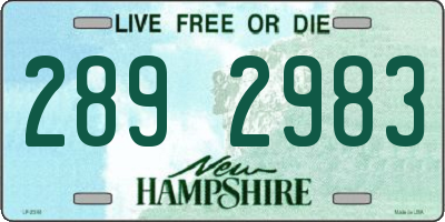 NH license plate 2892983