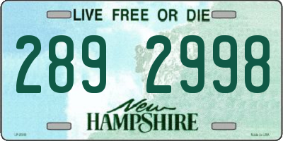 NH license plate 2892998